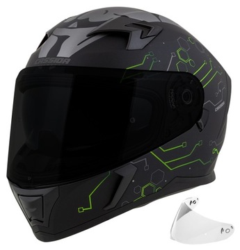 +SZYBA CASSIDA KASK MOTOCYKLOWY GRAFIKA ODBLASKOWA