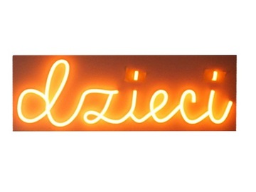 NDZIECI NEON LED FLEX NAPIS dzieci 570X200MM ORANG