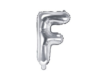 Balon foliowy Litera F, 35cm, srebrny