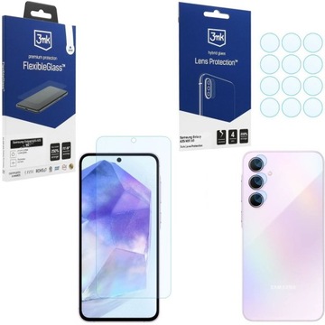 ZESTAW 3mk: SZKŁO Flexible Glass + 4x APARAT do Samsung Galaxy A35 / A55 5G