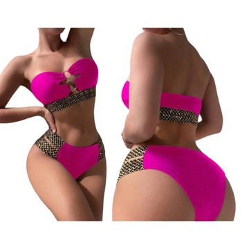 SEKSOWNE WIĄZANY DAMSKI STRÓJ KĄPIELOWY DWUCZĘSCIOWY WYSOKI STAN BIKINI