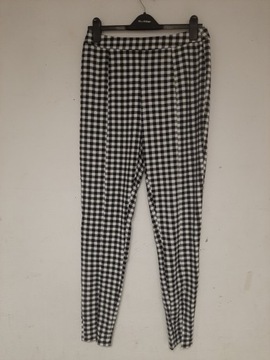 Shein Spodnie w kratkę z rozcięciem z przodu XL