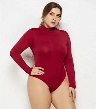 Sexy Plus Size Bodysuits Women Turtle Neck Romper