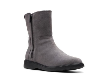 Kozaki Clarks Un Elda Mid szare skórzane 39,5