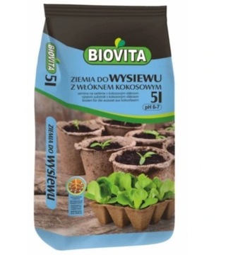 ZIEMIA DO WYSIEWU 5L! z włóknem kokoswowym BIOVITA