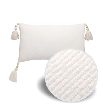 POSZEWKA dekoracyjna Boho prążki śmietanka/ecru chwost D 30x50 ASTO deco
