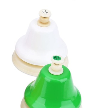 8-NOTE KOLOROWE DZWONKI RĘCZNE ZESTAW PREZENTY ŚWIĄTECZNE