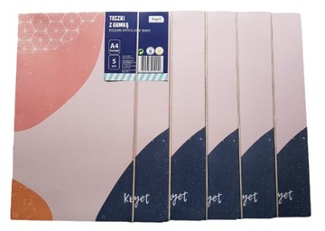 Kayet teczka z gumką A4 pastelowe kolory 5 sztuk
