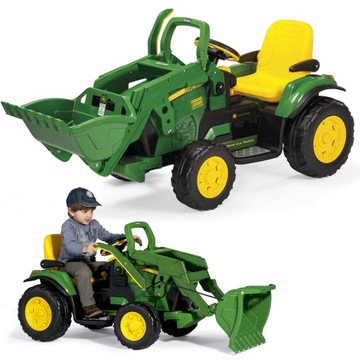 TRAKTOR NA AKUMULATOR PEG PEREGO Traktor JOHN DEERE z łyżką 12V RADIO FM