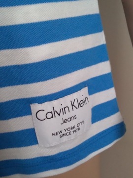 CALVIN KLEIN KOSZULKA POLO DAMSKA M PASKI