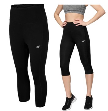 DAMSKIE LEGGINSY 4F FUNKCYJNE FITNESS 3/4 XS