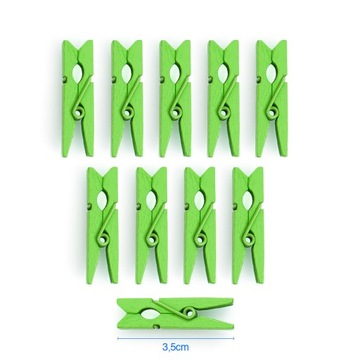 MAŁE SPINACZE 3,5cm KLAMERKI ŻABKI drewniane 10szt