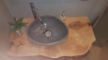 Деревянная столешница для ванной, натуральный массив дерева, 62 см.