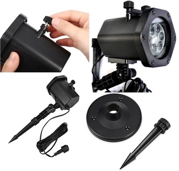 ПОДВИЖНЫЙ РОЖДЕСТВЕНСКИЙ RGB СВЕТОДИОДНЫЙ ПРОЕКТОР 12 В 1 ЗВЕЗДЫ