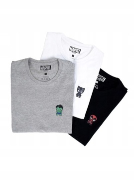 KOSZULKA 3 szt MARVEL TEE Deadpool Hulk Panter XXL