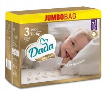Pieluchy DADA rozm. 3 JUMBO BAG 96 szt. PIELUSZKI