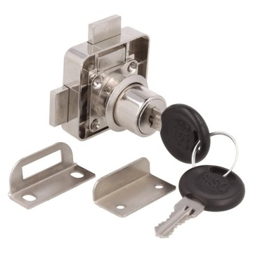 Zamek meblowy SISO z dwoma ryglami prawy D20