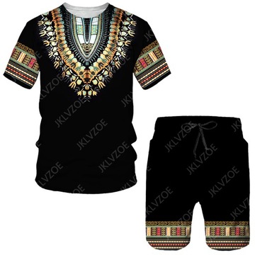 Komplet Męska dres T zestaw koszul Dashiki afryki