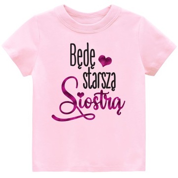 Koszulka t-shirt Będę starszą siostrą BROKAT r 122