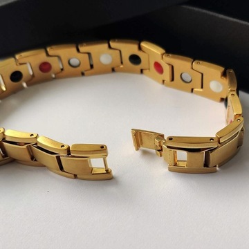 Bransoletka magnetyczna męska zdrowotna mocna ZŁOTA 20cm Prezent Versatile
