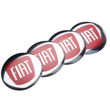FIAT LOGO NAKLEJKI EMBLEMAT 56mm ALUMINIOWE 4szt