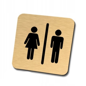 złota tabliczka informacyjna para WC