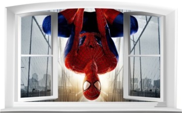NAKLEJKI NA ŚCIANĘ Okno 3D SPIDERMAN 2