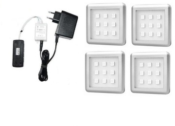 4 punktowe oświetlenie LED SQUARE RGB + pilot
