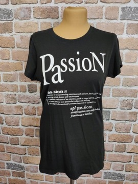 NEW LOOK DAMSKI CZARNY T-SHIRT PASSION rozm. 44