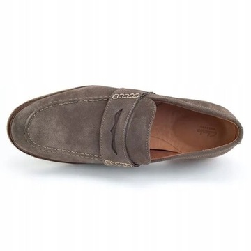 CLARKS Mokasyny męskie Clarkdale Flow brązowe skórzane 44,5