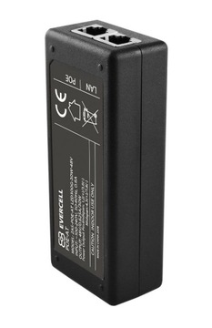 Zasilacz EVERCELL PoE - 48V 0.625A 30W 802.3at - PEŁNE AT, kabel AC