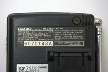 КАРМАННЫЙ ТЕЛЕВИЗОР CASIO TV-470 (1991 г.)