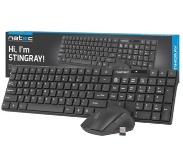 Zestaw Bezprzewodowa klawiatura + myszka USB NATEC STINGRAY
