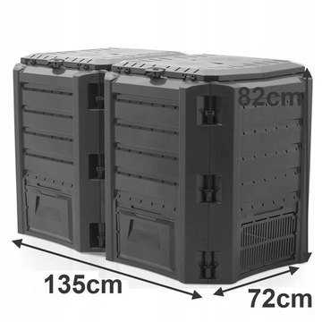 КОМПОСТЕР PROSPERPLAST 800L ЧЕРНЫЙ 1350 x 719 x 826мм IKSM800C-S411