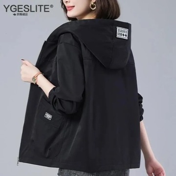 Women With Big pockets Windbreaker Middle-Aged Mot