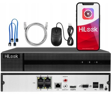 Rejestrator IP HiLook do 4 kamer POE 4K 8MP NVR-4CH-5MP/4P