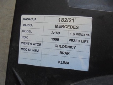 VENTILÁTOR CHLADIČŮ MERCEDES W168 1,6B