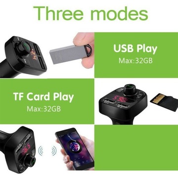 АУДИОПЕРЕДАТЧИК BLUETOOTH УСТРОЙСТВО ДЛЯ БЫСТРОЙ ЗАРЯДКИ FM-ПЕРЕДАТЧИК