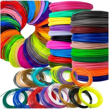 WKŁADY DO DŁUGOPISU 3D MARKER PLA FILAMENT 3D PEN 100m 20x KOLORÓW KOMPLET