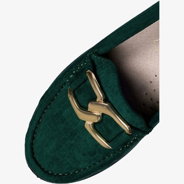 ЖЕНСКИЕ МОКАСИНЫ С ЦЕПОЧКОЙ И КОЖАНОЙ ВСТАВКОЙ