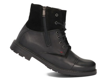 MĘSKIE BUTY OCIEPLANE POLSKIE SKÓRA 871 CZARNY 41