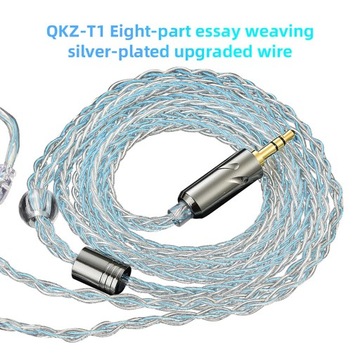 2Szt Przewód w oplocie Przewód 2 pin 3.5mm do KZ