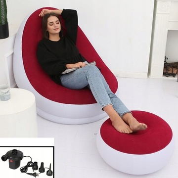 Dollcini, sofa dmuchana, 36 x 38 cm, PCV, czerwono-biała