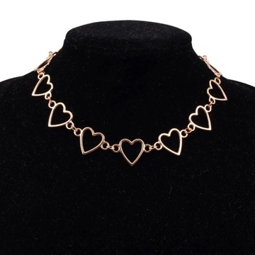NASZYJNIK CHOKER SERCA PUNK METAL ROCK B608