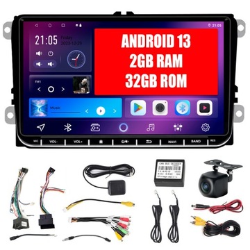 RADIO 2DIN ANDROID 13 VW GOLF 5 V 6 VI PASSAT B6 B7 SEAT TIGUAN SKODA 2/32G