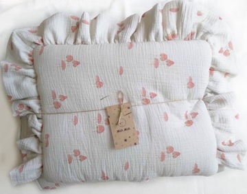 pościel niemowlęca muślin organiczny 55x65 falbana