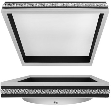ŻYRANDOL OZDOBNY GLAMOUR NOWOCZESNY PLAFON KWADRAT KRYSZTAŁY LED 46W