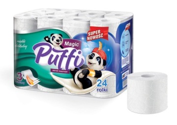 PAPIER TOALETOWY 3 WARSTWOWY PUFFI MAGIC 24 ROLKI