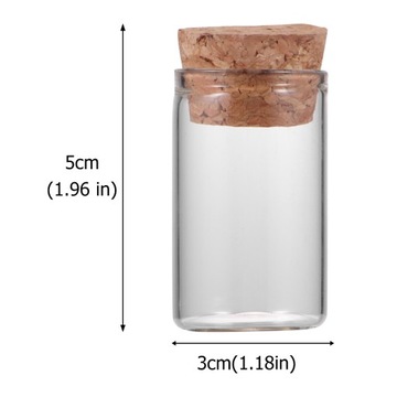 МАЛЕНЬКИЕ СТЕКЛЯННЫЕ БАНОЧКИ С ПРОБКОЙ, 10 ШТ.