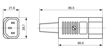Вилка Schurter 4735 для силового кабеля IEC IBM C14, розетка 10 А, 2,5 мм2